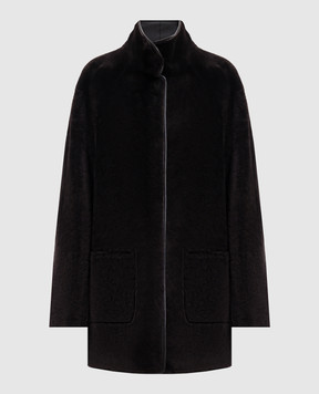 Simonetta Ravizza Brown double-sided Edo sheepskin coat F06CO208H21