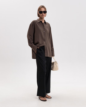Toteme Brown silk blouse 263WRT0891FB0115
