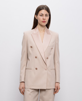 Dondup Pink double-breasted jacket with wool DJ745WFH188DXXXC