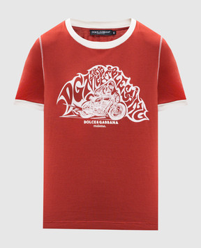 Dolce&Gabbana Red T-shirt with print F8W12TGDDMW