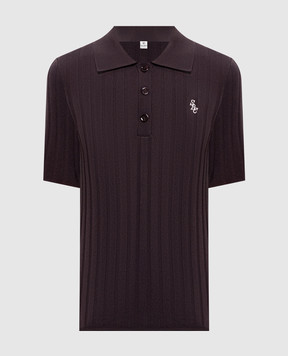 Sporty & Rich Brown ribbed polo shirt WS069711302BR29