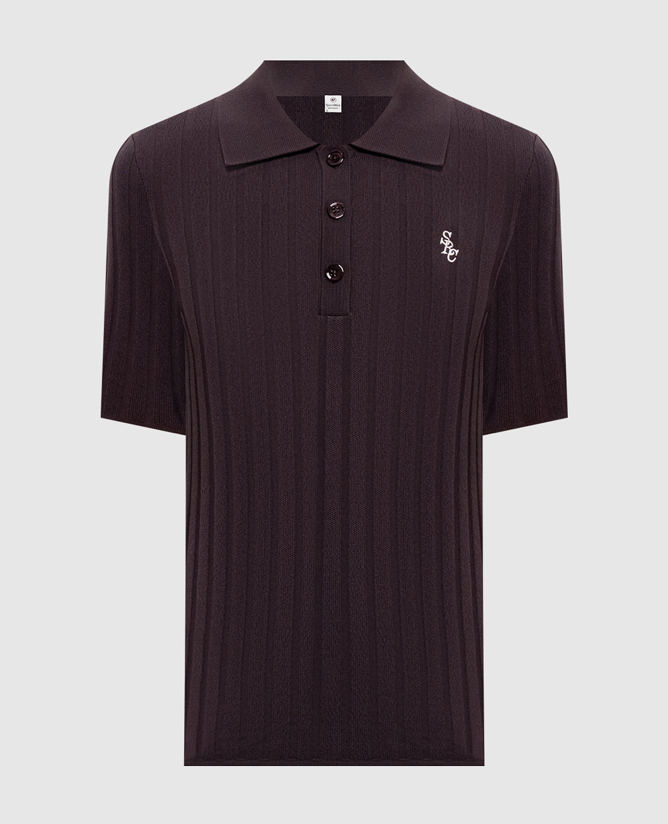 Brown ribbed polo shirt