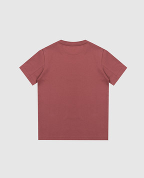 Brunello Cucinelli Children's burgundy T-shirt with branded print B0B13T179A