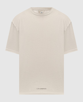 C.P. Company Khaki T-shirt with logo print MTS243A110666W