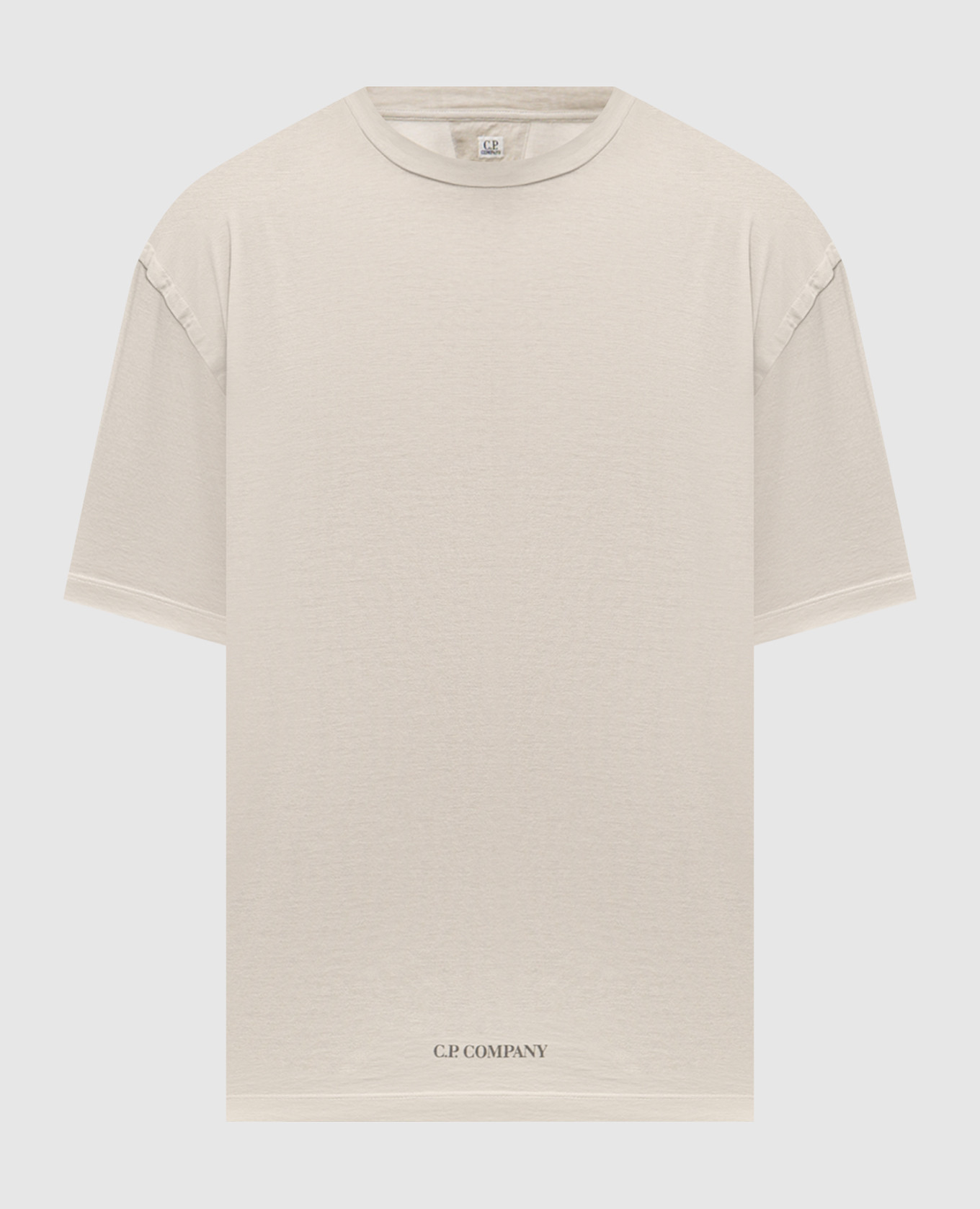Khaki T-shirt with logo print