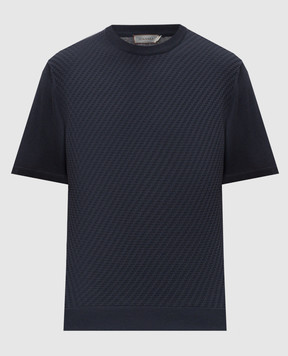 Canali Blue silk t-shirt MK02466C0719