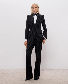 Dolce&Gabbana Black striped wool pants FTC17TFRZAT
