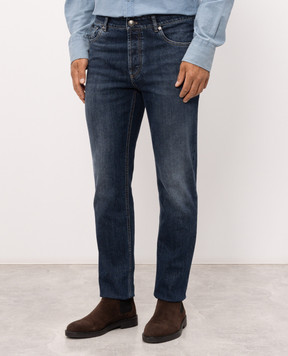 Brunello Cucinelli Blue jeans with a distressed effect and emblem M283PD3210