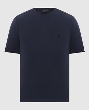 Stefano Ricci Blue T-shirt with emblem SFRMNH6104920803