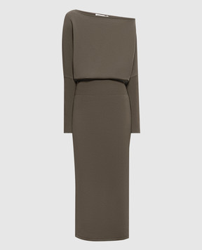 Simkhai Janese Green Off-the-Shoulder Wool Dress 4261015K