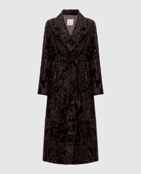 Rindi Brown sheepskin coat with a smell 015AG026