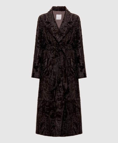 Brown sheepskin coat with a smell
