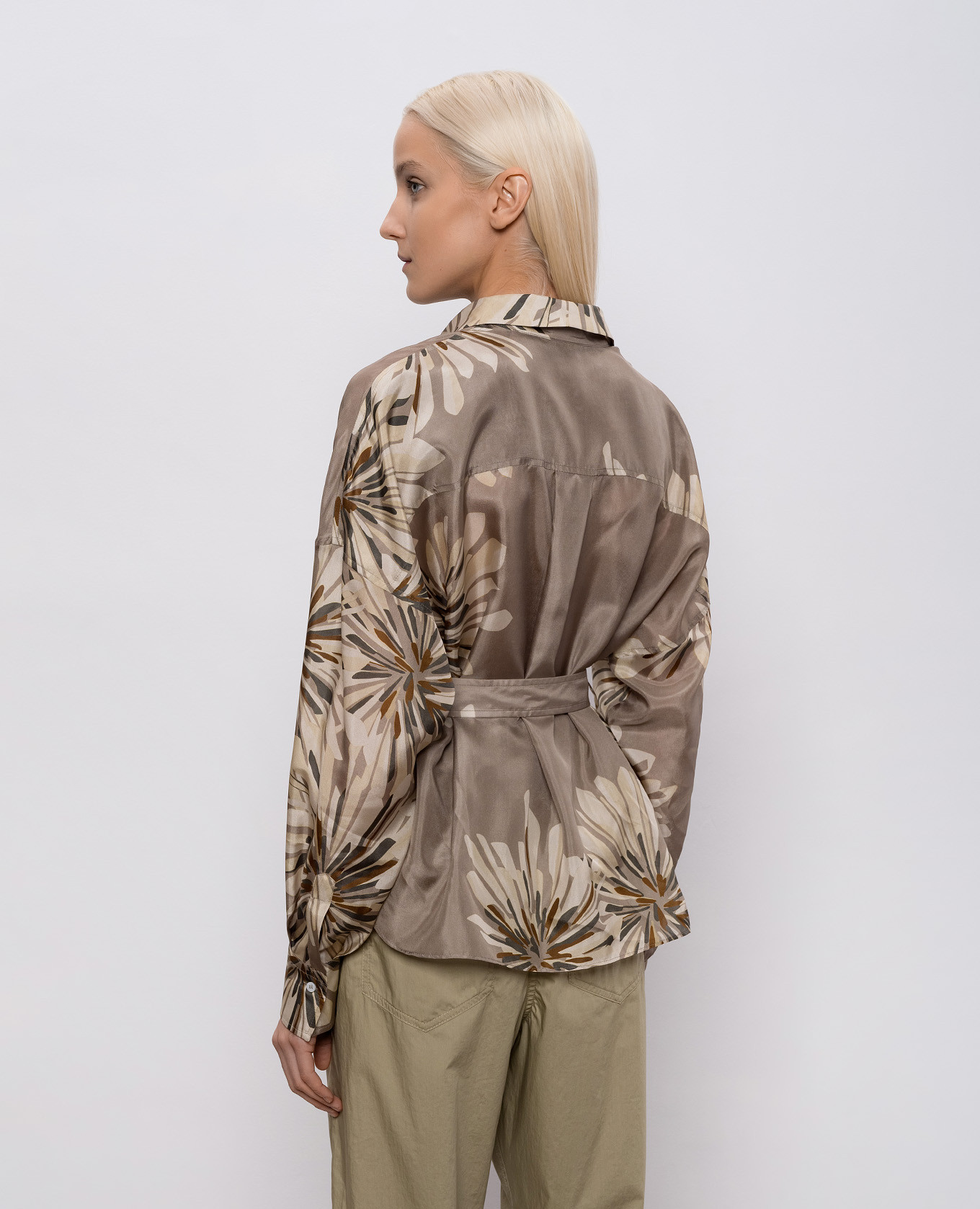 

Khaki silk blouse Brunello Cucinelli