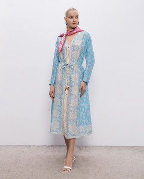 MANTERO 1902 Camille blue dress with silk 0228A0159G0879R