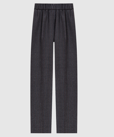 Graue gestreifte Wollhose