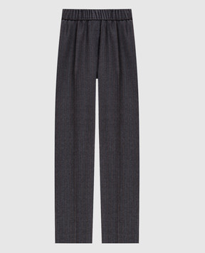 Peserico Gray striped wool pants A0417807504