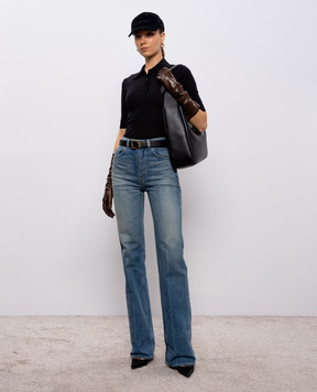 Saint Laurent Black wool, cashmere and silk polo 801518YAPK2