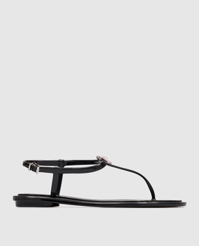 Mach&Mach Black sandals with a bow with crystals S114205GUM