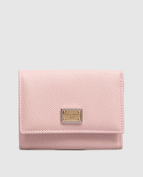 Dolce&Gabbana Pink leather wallet with metal plate BI0770A1001