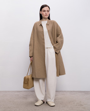 BOBOUTIC Brown coat with linen 5059