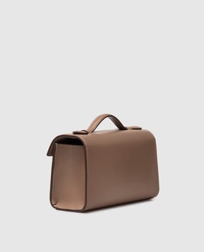 Savette Symmetry brown leather clutch H00501