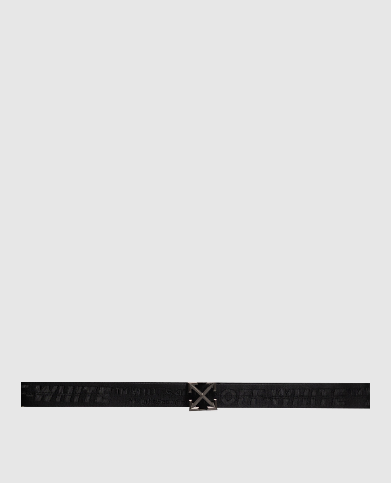 Black belt with woven logo pattern
