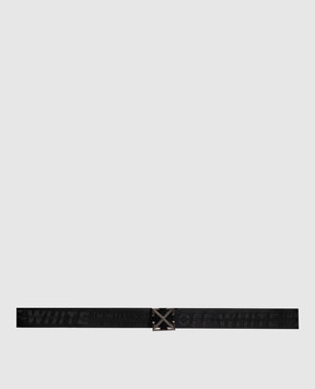 Off-White Black belt with woven logo pattern OWMRB03F26FB01