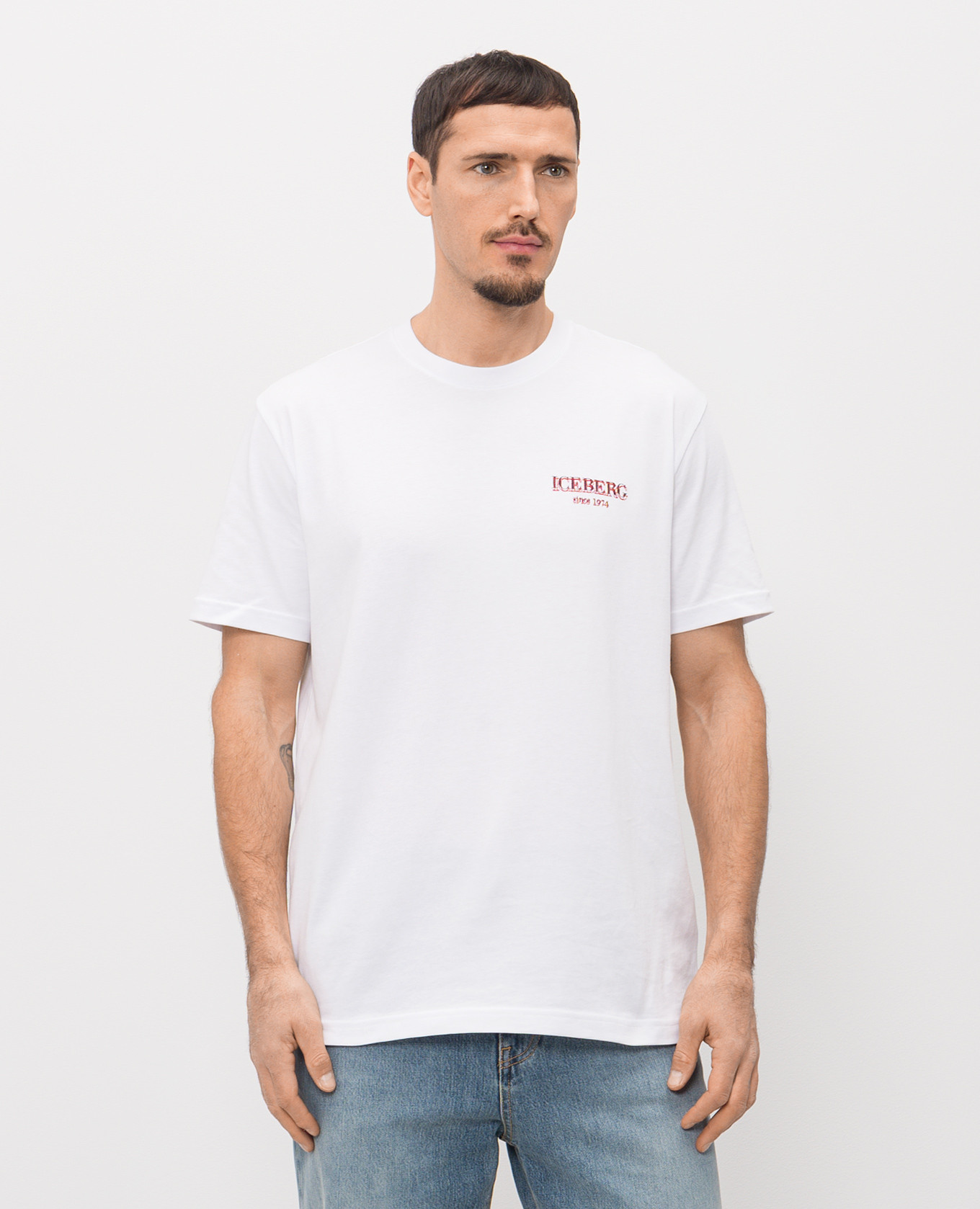 White T-shirt with logo embroidery Iceberg 3