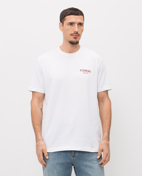 Iceberg White T-shirt with logo embroidery F046627A