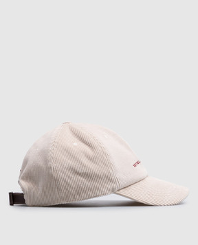 Brunello Cucinelli Beige velvet cap with embroidery MY4999850