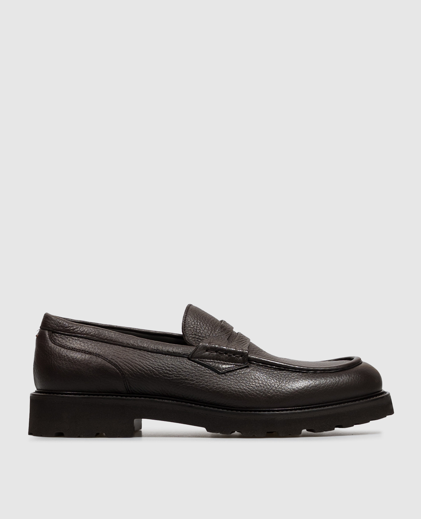 Brown leather loafers Canali
