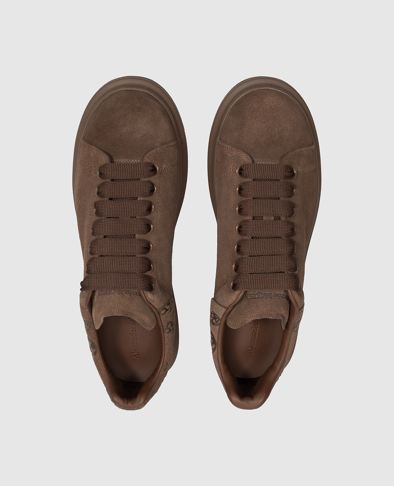 Brown suede oversized sneakers Alexander McQueen 4