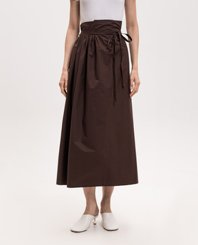 Sofie D`Hoore Sakina brown midi skirt with a smell SAKINACTOP