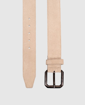 Peserico Beige suede belt with logo engraving R72040C0CC930