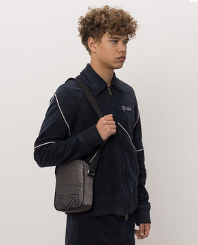Off-White Gray bag with logo pattern OWMNQ08F26FB01