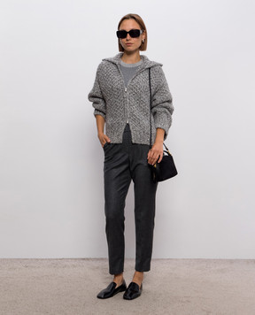 Peserico Gray wool pants with lurex A0419703359