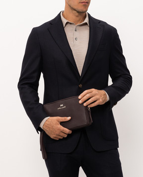 Enrico Mandelli Burgundy leather clutch 02HAND7213