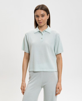 Allude Green cashmere top with polo collar 26211118