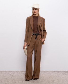 Brunello Cucinelli Brown cashmere and silk lurex t-shirt M41835700P