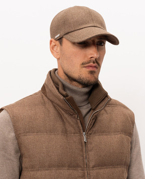 Enrico Mandelli Brown wool and cashmere cap CAP4015804