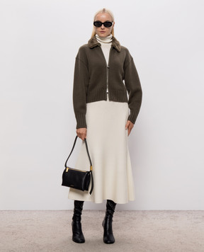 Simkhai Green Zorina cardigan made of wool and cashmere with fur 5266050K