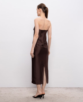 Loulou de Saison GIULIA brown midi dress with silk GIULIA