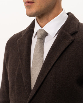Peserico Beige wool tie with a pattern R73001C002732