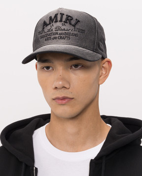 AMIRI Black cap with a worn effect AMSAHE1067