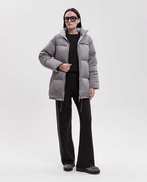 Be Florence Gray down jacket with embroidered emblem BE2618