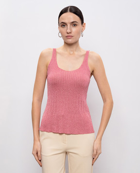 Twinset Pink ribbed top with lurex 261TP3041