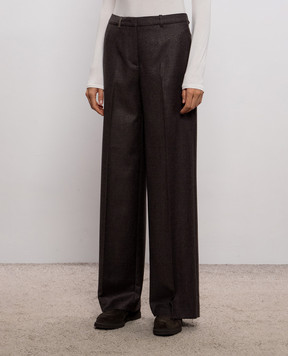 Peserico Brown wool pants with lurex A0406703359