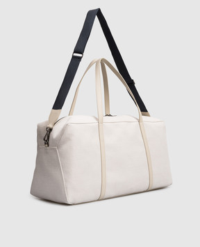 Brunello Cucinelli White duffle bag with logo MBR8D2810
