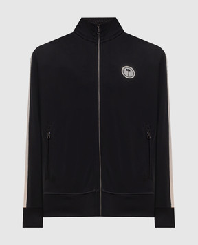 Palm Angels Black sports jacket with logo patch PMBD058S26FAB002