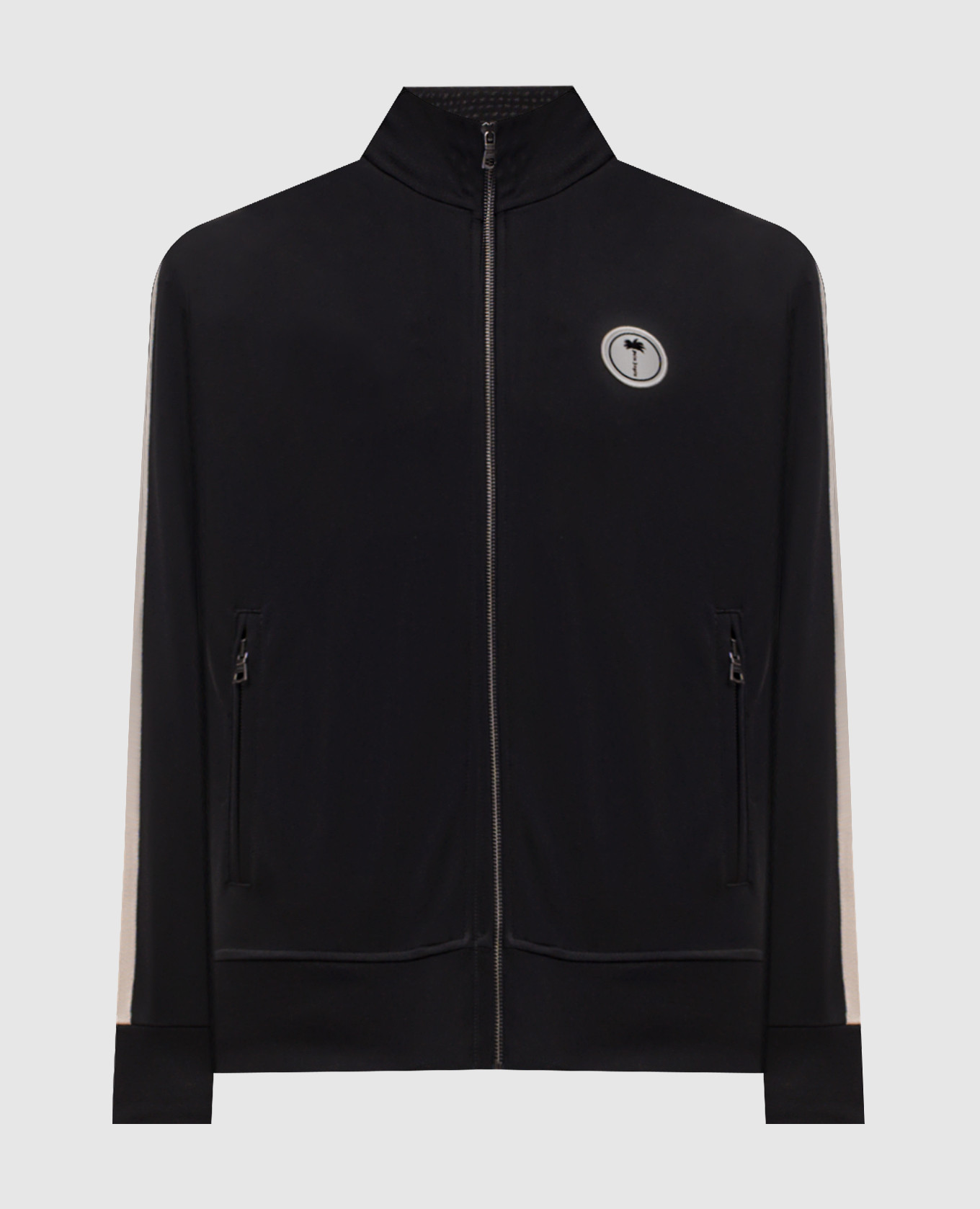 Black sports jacket with logo patch